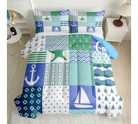 RLYXGS Couette sans Housse 140x200 Nautique Patchwork Couette Imprimée