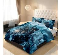 RLYXGS Couette sans Housse 180x200 Halloween Château Couette Imprimée