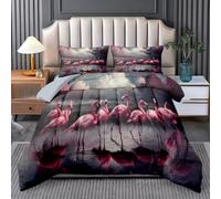 RLYXGS Couette sans Housse 200x200 Flamant Rose Oiseaux Couette Imprimée