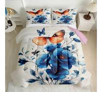 RLYXGS Couettes Imprimée 140x200 1 Personne Papillon Rose Bleue sans Housse