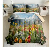 RLYXGS Couettes Imprimée 200x200 2 Personnes Floral Naturel sans Housse