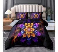 RLYXGS Fleur Néon Vintage Couette Imprimée sans Housse 140x200 cm