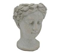 RM E-Commerce Pot de fleurs en forme de buste de femme Style antique Gris/blanc