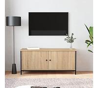 RMIHSJG Meuble TV avec portes en chêne Sonoma - Meuble TV bas avec tiroirs - 102 x 35 x 45 cm - Matériau du bois