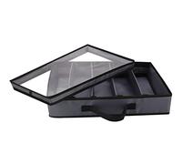 RNCOZE Boîte de rangement pour couverts avec couvercle transparent, boîte de rangement pour argenterie avec séparateurs réglables, boîte en tissu pour organiser les ustensiles