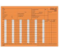 RNK Verlag : Carnet de congés et d'absences 2027, format tableau, orange, 100 fiches