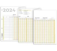 RNK - Verlag RNK 2910/24 Planificateur de vacances 2024 avec acquisition de données pour jusqu'à 26 employés, plié au format A4, format 1000 x 297 mm, 1 pièce