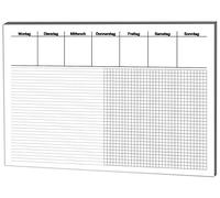 RNK - Verlag RNK 46632 Office Sous-main de 30 feuilles de papier à carreaux et ligné 7 jours de la semaine Format petit 480 x 330 mm