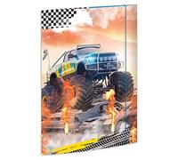 RNKVERLAG 45371 - Classeur à dessin Monster Truck 310 x 440 mm, porte-documents pour format A3, avec élastique, 1 pièce.