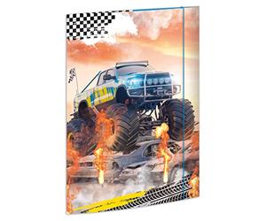 RNKVERLAG 45371 - Classeur à dessin Monster Truck 310 x 440 mm, porte-documents pour format A3, avec élastique, 1 pièce.
