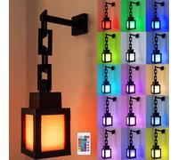 RNPKZ Veilleuse murale Pixelated - 16 couleurs - Portable - Avec télécommande et fonction variateur d'intensité - Lanterne pixel - Veilleuse LED - Décoration pour chambre de jeu - Cadeau pour garçon