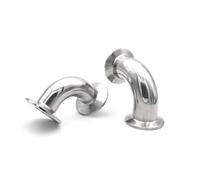 RNUMLIGH 1PC Pipe OD 51mm Ferrule 64 Tri Clamp Three-clip 90 Degree Elbow SS304 Stainless Steel