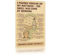RNUMLIGH Metal Tin Sign I Poured Vinegar On My Mattress The Stain Was Gone By Morning Creative Funny Wall-Art for Kitchen Living Room Office Garage Man Cave 8 X 12 in