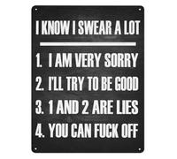 RNUMLIGH Uplifting Sassy Metal Tin Sign I Swear a Lot but Rustic Wall Hanging for Cabin Lake House 8 X 12 in