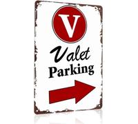 RNUMLIGH Valet Parking Arrow Sign Funny Vintage Metal Decor for Garage Bar Cafe Restaurant Office Hotel Lobby Lot Entrance 8 X 12 in
