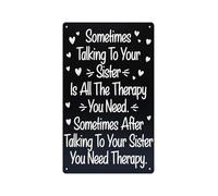 RNUMLIGH Vintage Sister Sign Metal Tin Funny Quote Wall-Art for Sisters Birthday Bedroom Decor 8 X 12 inch