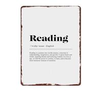 RNUMLIGH Vintage Style Reading Motivation Metal Sign Distressed Wall-Art for Book Lovers Home Library Decor (8 X 12 in)