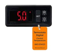 RO Linea Blanca Thermostat numérique panneau compatible avec AKO D14123 230 V 1 relais 16 A Plage -50 à 99 C Sonde NTC 1,5 m IP54 Mesure 71 x 29 Contrôle froid Chaleur Display LED pour caméras