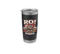 Ro Norge Viking Longship Drapeau Norvégien Scandinave Pride Gobelet isotherme en acier inoxydable double paroi