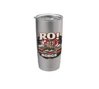 Ro Norge Viking Longship Drapeau Norvégien Scandinave Pride Gobelet isotherme en acier inoxydable double paroi