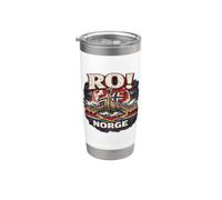 Ro Norge Viking Longship Drapeau Norvégien Scandinave Pride Gobelet isotherme en acier inoxydable double paroi