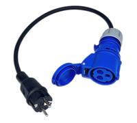 RoadEu - Adaptateur CEE 16A 3 pôles, connecteur mâle sur fiche Schuko - Adaptateur électrique IP44 avec câble en Caoutchouc de 0,5 m, 3x2,5 mm² - pour Le Camping, l'atelier et l'extérieur