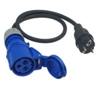 RoadEu - Adaptateur pour Caravanne - fiche mâle 2P+T + fiche Femelle CEE 16A - Câble en Caoutchouc 10m Cordon Adaptateur