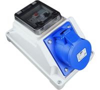 RoadEu - Prise CEE 16A et disjoncteur différentiel - Prise monophasée 230V 3P avec interrupteur, prise murale avec disjoncteur