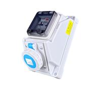 RoadEu | Prise Murale CEE 32A 3P 230V (P17 Bleue) IP66 Étanche | Coffret Électrique Précâblé avec Différentiel 40A Type A & Disjoncteur 1P+N 32A | Certifié VDE