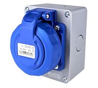 RoadEu - Prise Murale Étanche IP65 230V 16A | Prise Extérieure avec Couvercle à Vis | Installation Fixe pour Chantier, Jardin et Atelier | Triple Étanchéité | Prête à Installer