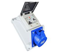 RoadEu - Prise CEE 16A et disjoncteur différentiel - Prise monophasée 230V 3P avec interrupteur, prise murale avec disjoncteur