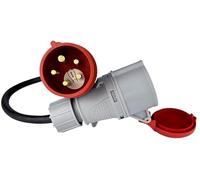 RoadEu - Rallonge 0,5m Cordon Adaptateur avec Inverseur de Phase 400V - Fiche Mâle 16A 3P+N+E à Prise femelle 16A 3P+N+E - Câble en Caoutchouc, Prise industrielle