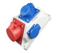 RoadEu | Répartiteur de courant mural IP44 | 1× CEE 16A 5P 400V + 1× CEE 16A 3P 230V + 1× prise 230V | Boîtier précâblé pour atelier, chantier, garage & camping-car