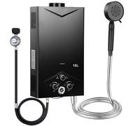 Roadoor Chauffe-Eau à gaz Portable, Chauffe-Eau instantané avec Affichage numérique, 16L 4,21GPM, Chauffe-Eau sans réservoir, Chauffe-Eau pour Douche extérieure, Camping, Caravane, Chauffage Rapide A