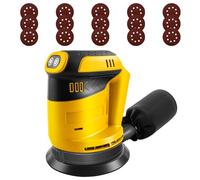 Roadtime 125mm Ponceuse Excentrique Sans Fil pour DeWalt 20V(sans batterie) | Ponceuse orbitale 3 Vitesses et 20 Feuilles Abrasives, avec sac à poussière Idéale pour Bois, Métal, Peinture