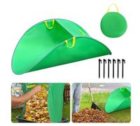 Roadtime Sacs à déchets de jardin avec poignées, sacs de jardinage pliables pour feuilles avec 6 clous au sol, outils de ramassage de feuilles portables, poubelle pour pelouse et cour