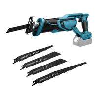 Roadtime Scie Sabre Sans Fil pour Makita 18V batteries (sans batterie), Scie alternative moteur sans balais 4000 SPM,Changement de Lame sans Outil,Avec 4 Lames pour Coupe de Bois, Branches, Métal