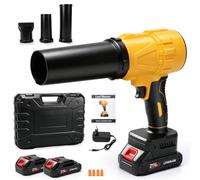 Roadtime Souffleur Turbo à Batterie 500 W avec 2 Batteries de 3000 mAh | moteur à brosse, mini souffleur de poussière 27 000 tr/min, force d'air 700 g, avec 3 embouts de buse, valise, pour jardin