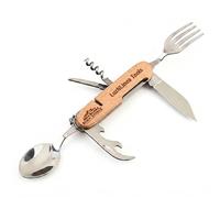 Roam Savage Outil Multifonction Camping en Acier Inoxydable, Couverts Pliables avec Couteau, Tire-Bouchon et Ouvre-Boîte, Kit Portable pour Randonnée, Backpacking et Outdoor