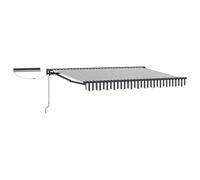 Roanoer Auvent à bras articulé - 3,5 x 2 m - Anthracite et blanc - Avec télécommande et manivelle | Auvent semi-cassette pour terrasses et jardins, contrôlable de manière flexible avec télécommande sans fil ou manivelle.