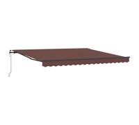 Roanoer Auvent à bras articulé - 400 x 300 cm - Auvent automatique et manuel avec moteur et manivelle - Protection solaire pour terrasse et balcon - Cadre en aluminium anthracite - Tissu marron