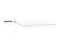 Roanoer Auvent rétractable avec solaire, blanc, 3 x 2,5 m, store à bras | Pare-soleil pour terrasse et jardin : bras articulé extensible avec panneau solaire, télécommande et manivelle supplémentaire
