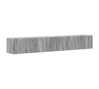 Roanoer Lot de 2 armoires TV murales en bois Sonoma gris 98 x 31 x 29,5 cm | Planche suspendue flottante Duo pour salon et chambre à coucher, portes avant rabattables pour un rangement ordonné des