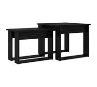Roanoer Lot de 2 tables basses en bois noir | Design gigogne peu encombrant pour le salon. Tables d'appoint robustes avec un élégant aspect bois foncé.