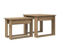 Roanoer Lot de 2 tables basses en chêne Artisan | Duo de table basse flexible pour le salon. Tables peu encombrantes au design moderne et minimaliste.