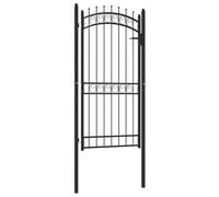 Roanoer Portail de clôture avec pointes - 103 x 200 cm - Noir - En acier revêtu par pulvérisation - Haute sécurité - Pour jardin, cour, terrasse et allée - Design moderne - Robuste et durable