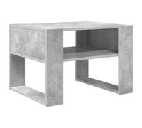Roanoer Table basse en bois gris béton 66 x 53 x 45 cm | Table de salon stable aspect béton avec plateau de rangement supplémentaire pour télécommandes et décoration.