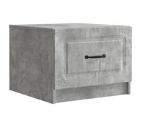 Roanoer Table basse gris béton 49 x 50 x 37 cm en bois avec tiroir | Table d'appoint compacte pour le salon avec espace de rangement supplémentaire grâce au tiroir et au compartiment ouvert.