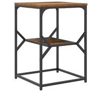 Roanoer Table d'appoint en acier aspect bois vieilli 41 x 40 x 60 cm | Armoire d'appoint flexible pour chambre à coucher et salon avec compartiment de rangement supplémentaire et cadre en acier