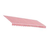 Roanoer Tissu de rechange pour auvent - Rouge et blanc - 430 x 295 cm - En polyester | Tissu de protection solaire durable pour balcon et terrasse, adapté aux auvents à bras articulés en extérieur.